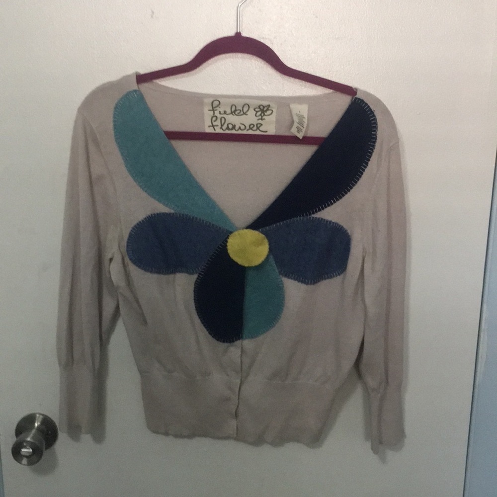 Anthropologie Flower Cardigan
